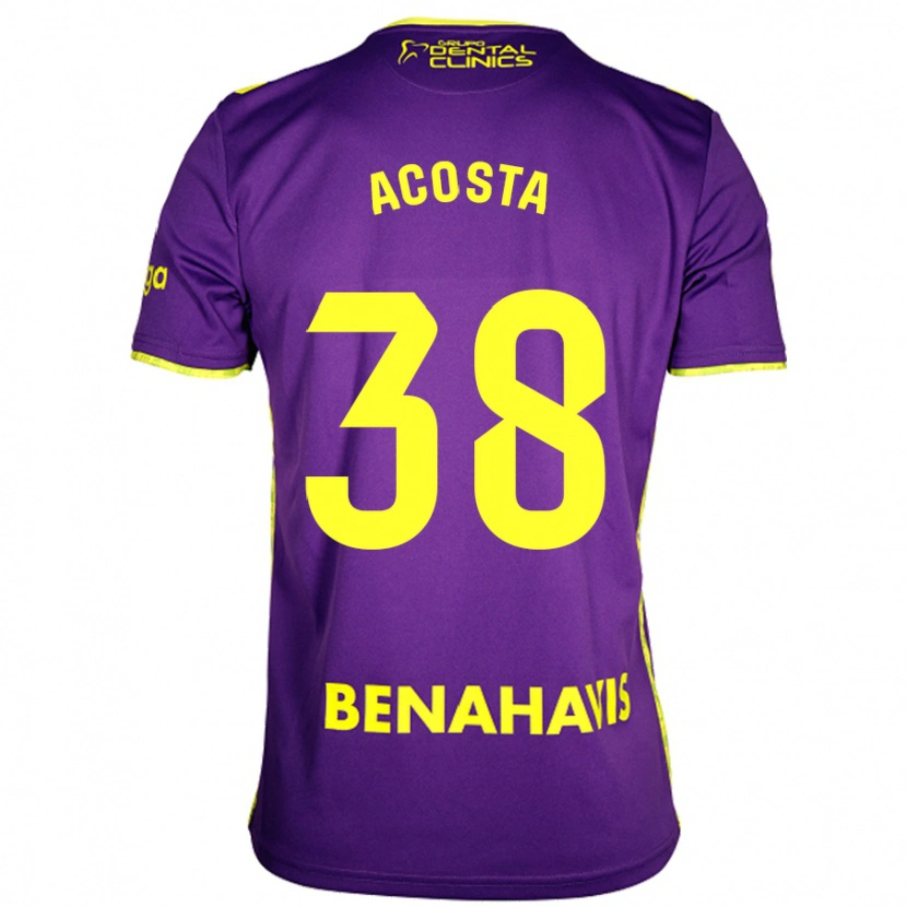 Danxen Niño Camiseta Judith Acosta #38 Púrpura Amarillo 2ª Equipación 2024/25 La Camisa México