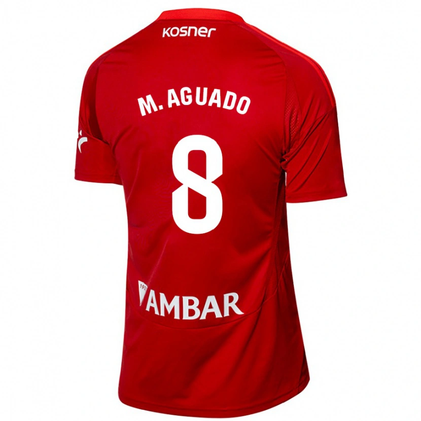Danxen Niño Camiseta Marc Aguado #8 Blanco Azul 2ª Equipación 2024/25 La Camisa México