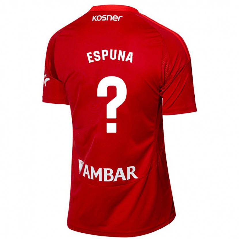 Danxen Niño Camiseta Nico Espuña #0 Blanco Azul 2ª Equipación 2024/25 La Camisa México