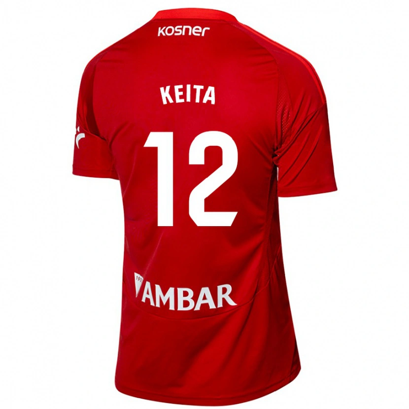 Danxen Niño Camiseta Lassine Keita #12 Blanco Azul 2ª Equipación 2024/25 La Camisa México