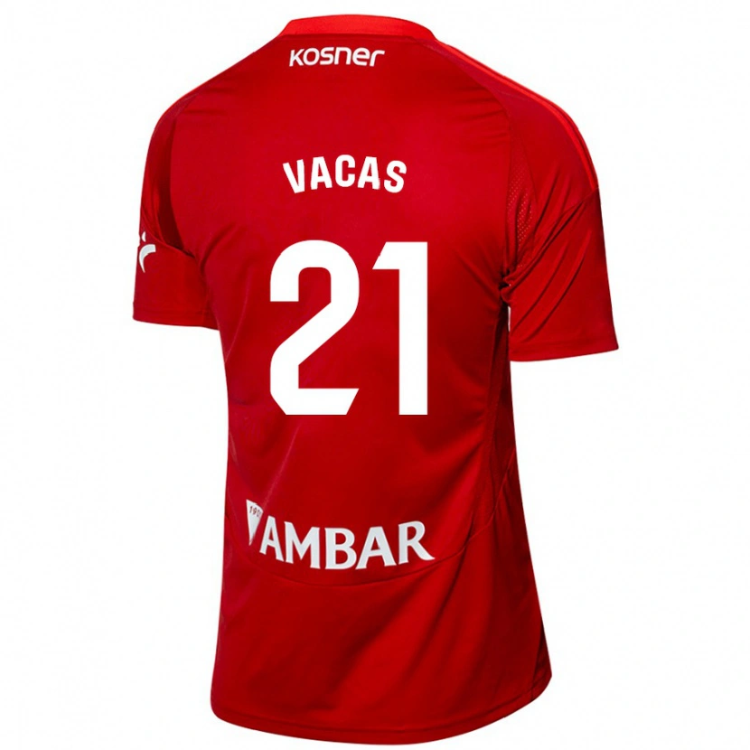 Danxen Niño Camiseta Óscar Vacas #21 Blanco Azul 2ª Equipación 2024/25 La Camisa México