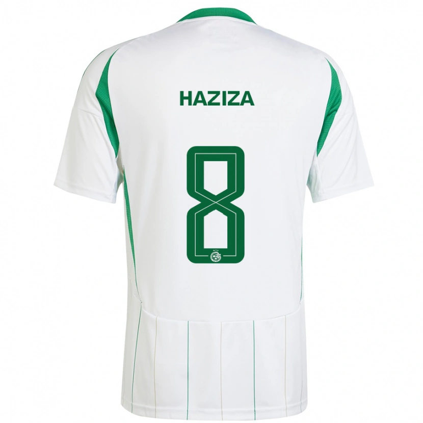 Danxen Niño Camiseta Dolev Haziza #8 Blanco Verde 2ª Equipación 2024/25 La Camisa México