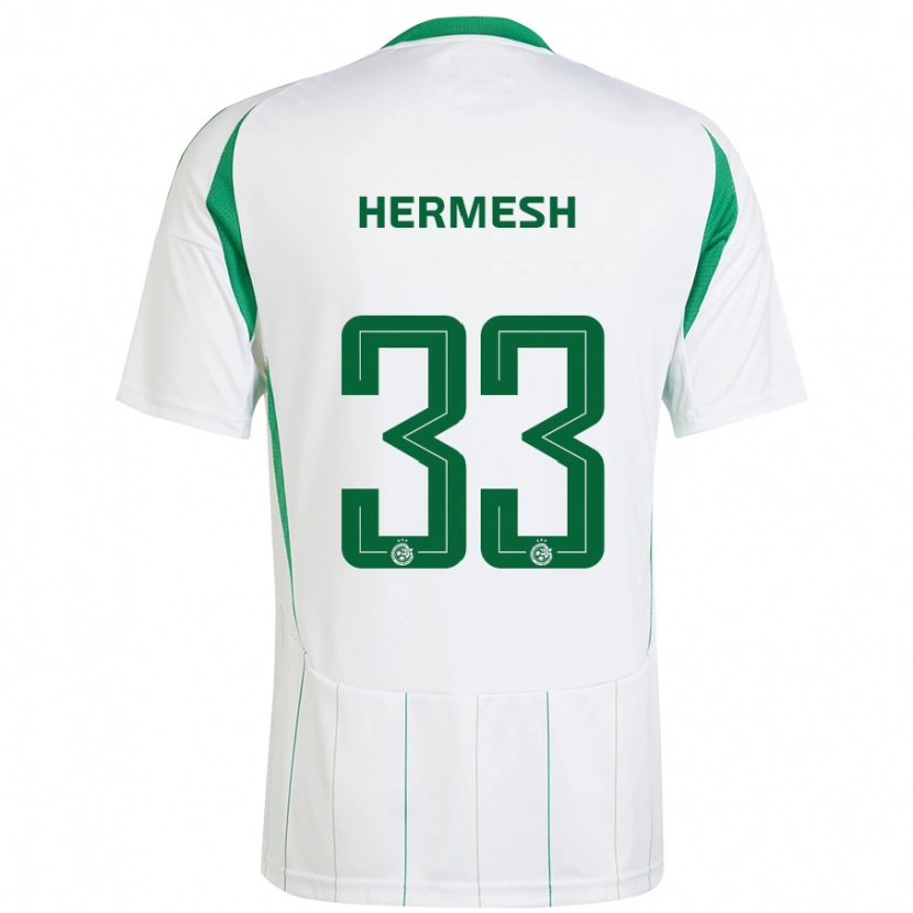 Danxen Niño Camiseta Liam Hermesh #33 Blanco Verde 2ª Equipación 2024/25 La Camisa México