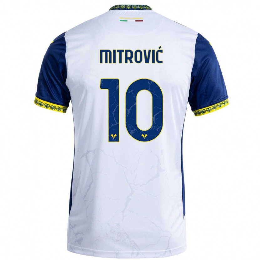 Danxen Niño Camiseta Stefan Mitrović #10 Blanco Azul 2ª Equipación 2024/25 La Camisa México