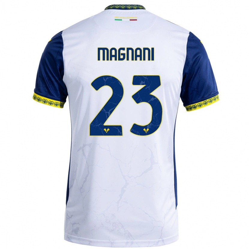 Danxen Niño Camiseta Giangiacomo Magnani #23 Blanco Azul 2ª Equipación 2024/25 La Camisa México