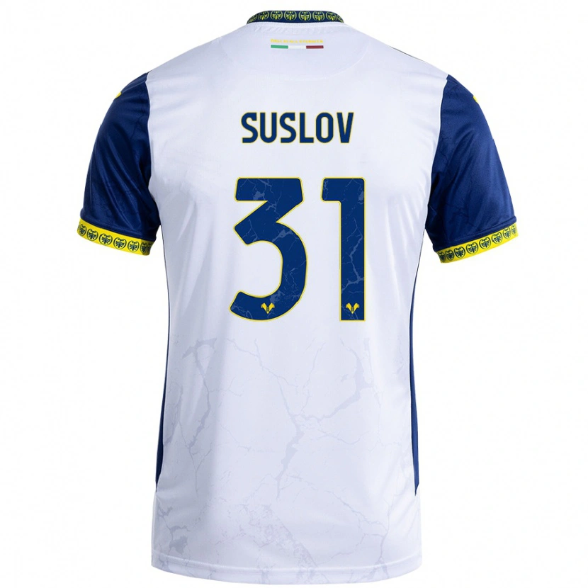 Danxen Niño Camiseta Tomas Suslov #31 Blanco Azul 2ª Equipación 2024/25 La Camisa México