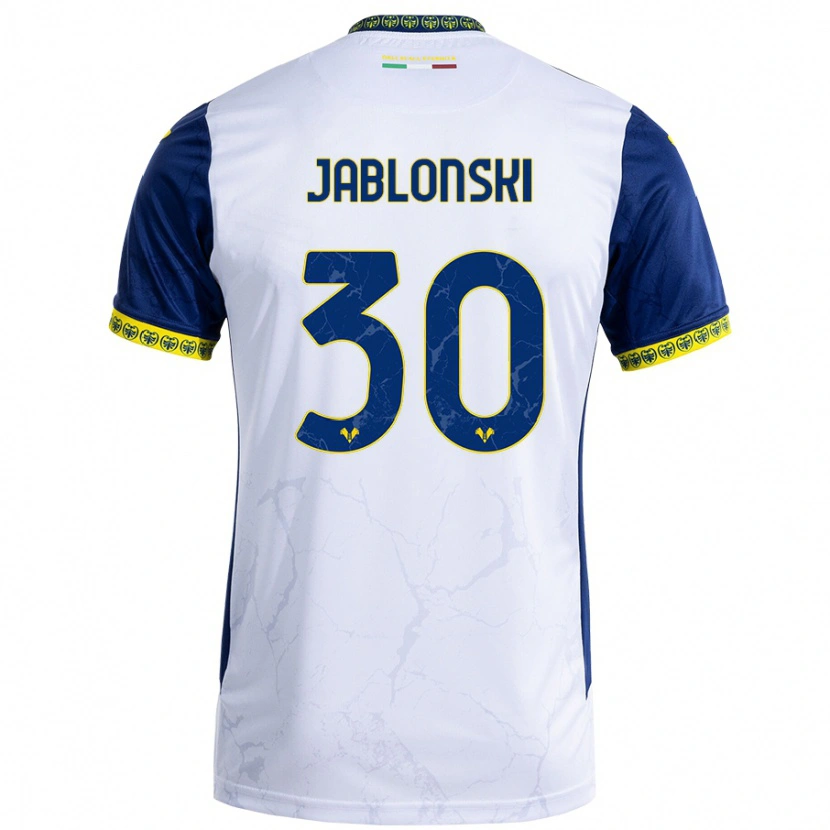 Danxen Niño Camiseta Darvin Jablonski #30 Blanco Azul 2ª Equipación 2024/25 La Camisa México