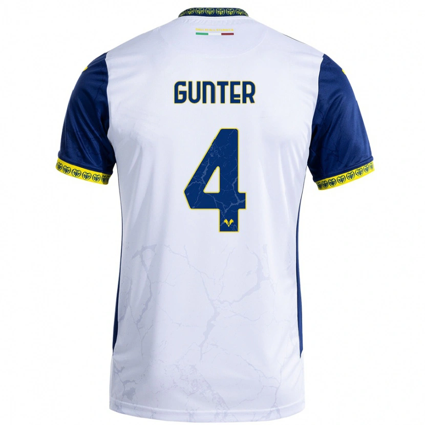 Danxen Niño Camiseta Koray Günter #4 Blanco Azul 2ª Equipación 2024/25 La Camisa México