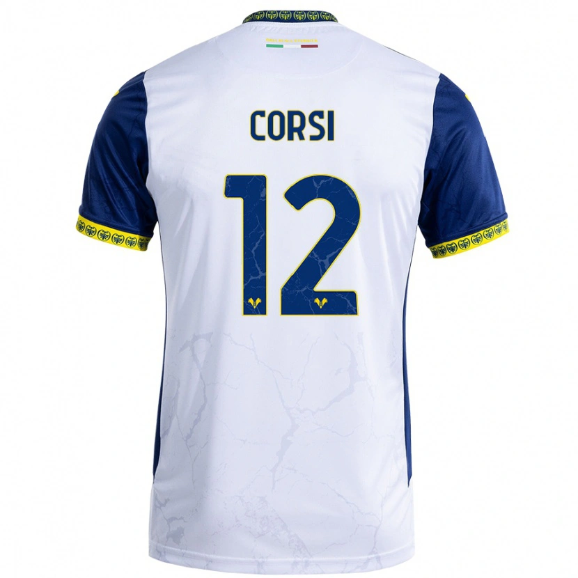 Danxen Niño Camiseta Sara Corsi #12 Blanco Azul 2ª Equipación 2024/25 La Camisa México