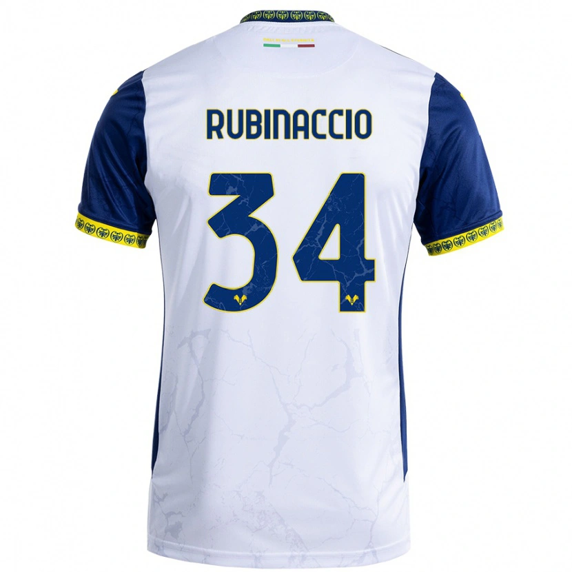 Danxen Niño Camiseta Nikol Rubinaccio #34 Blanco Azul 2ª Equipación 2024/25 La Camisa México