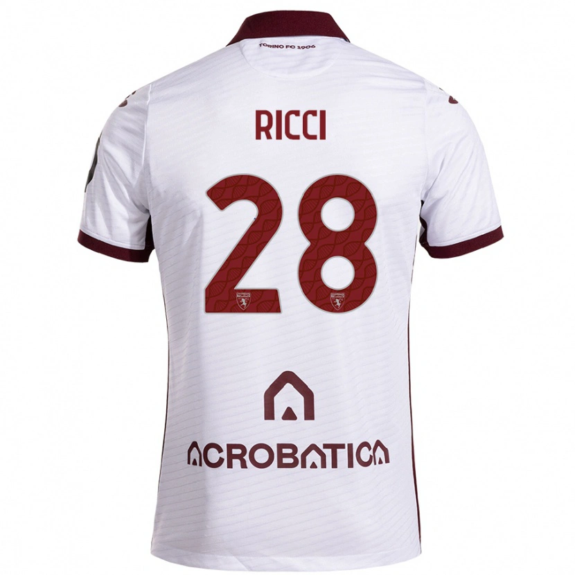 Danxen Niño Camiseta Samuele Ricci #28 Blanco Granate 2ª Equipación 2024/25 La Camisa México