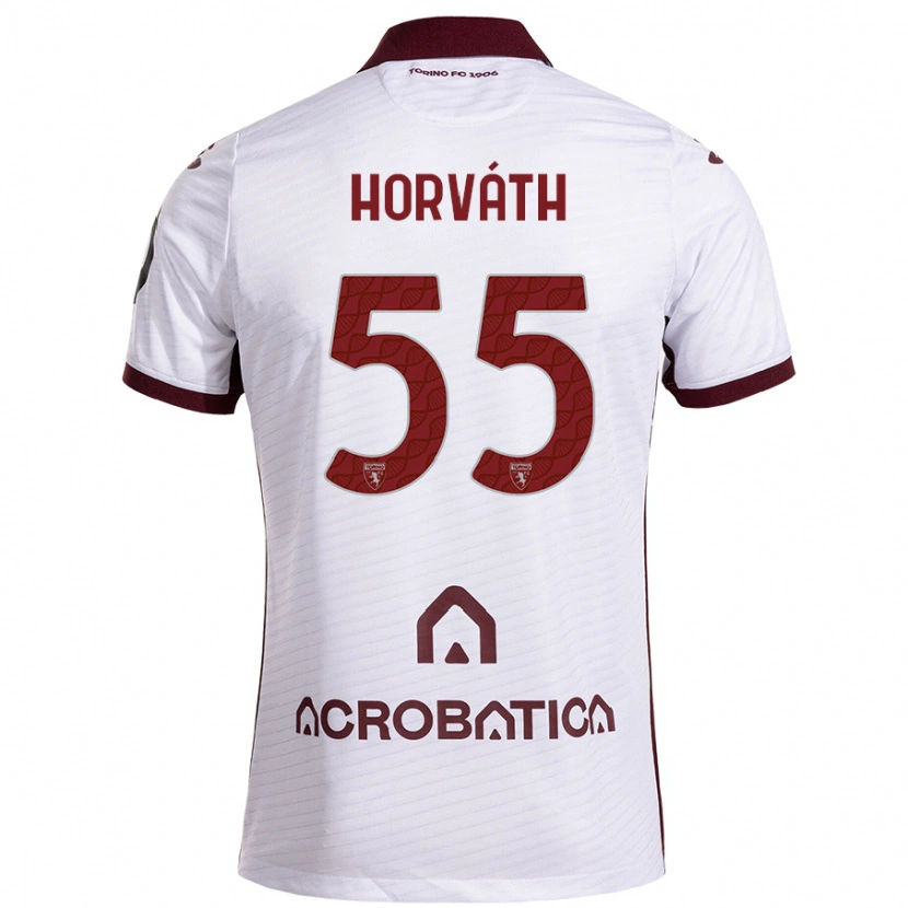 Danxen Niño Camiseta Krisztofer Horváth #55 Blanco Granate 2ª Equipación 2024/25 La Camisa México