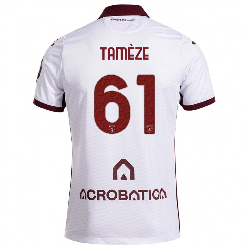 Danxen Niño Camiseta Adrien Tamèze #61 Blanco Granate 2ª Equipación 2024/25 La Camisa México