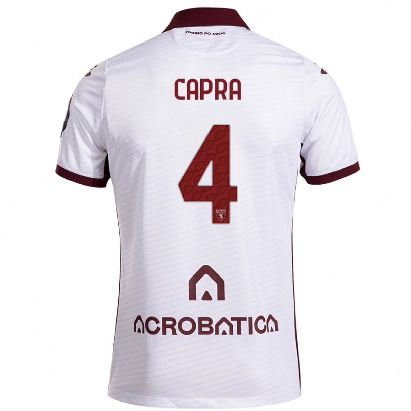 Danxen Niño Camiseta Valentina Capra #4 Blanco Granate 2ª Equipación 2024/25 La Camisa México