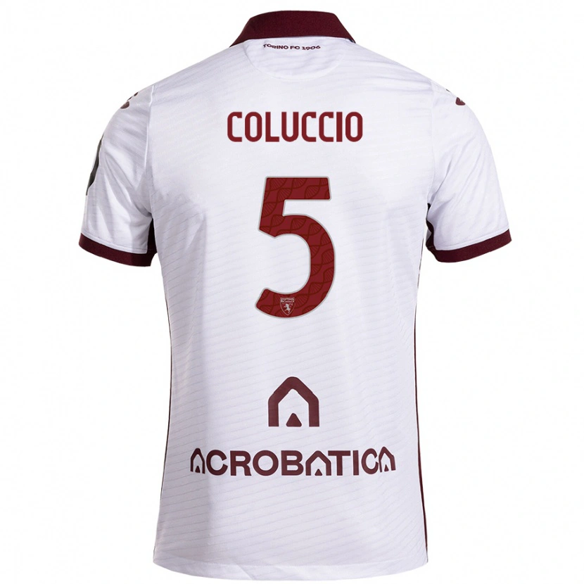 Danxen Niño Camiseta Francesca Coluccio #5 Blanco Granate 2ª Equipación 2024/25 La Camisa México