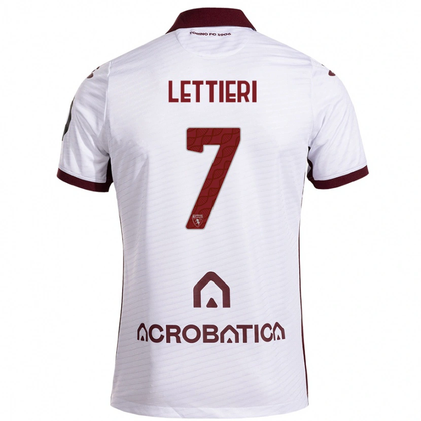 Danxen Niño Camiseta Jessica Lettieri #7 Blanco Granate 2ª Equipación 2024/25 La Camisa México