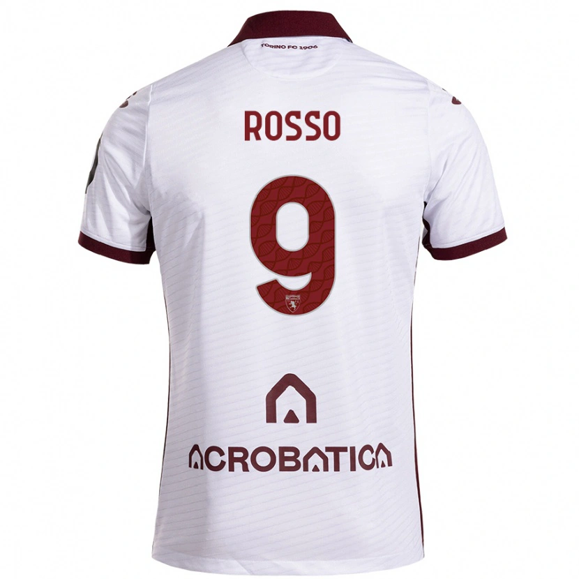 Danxen Niño Camiseta Eleonora Rosso #9 Blanco Granate 2ª Equipación 2024/25 La Camisa México