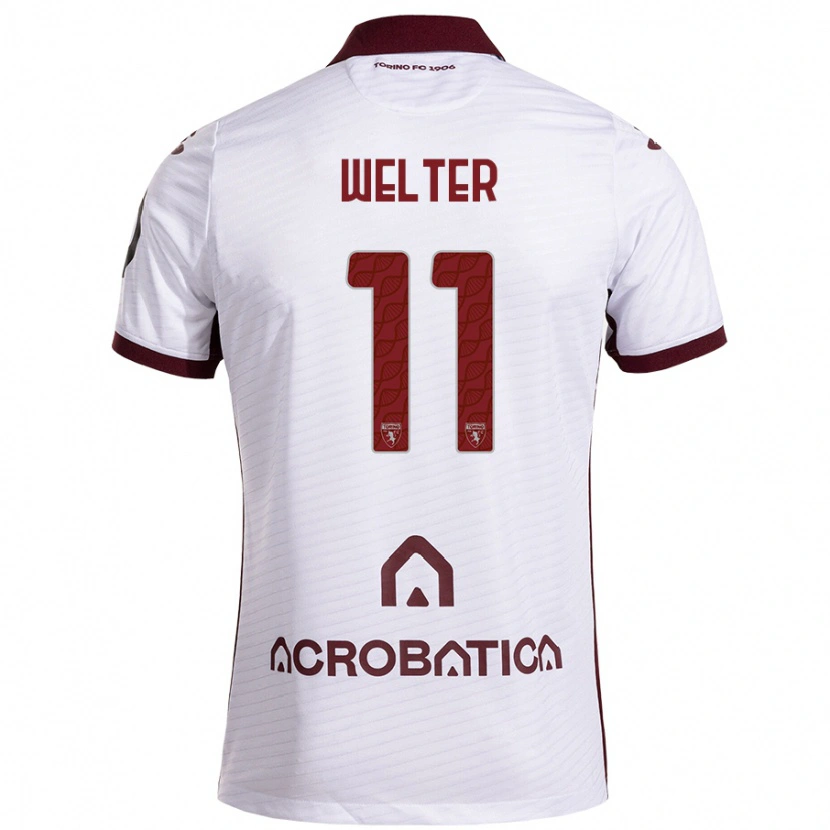 Danxen Niño Camiseta Francesca Welter #11 Blanco Granate 2ª Equipación 2024/25 La Camisa México