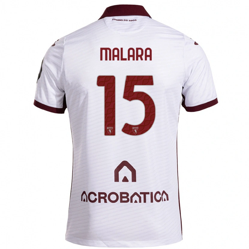 Danxen Niño Camiseta Sara Malara #15 Blanco Granate 2ª Equipación 2024/25 La Camisa México