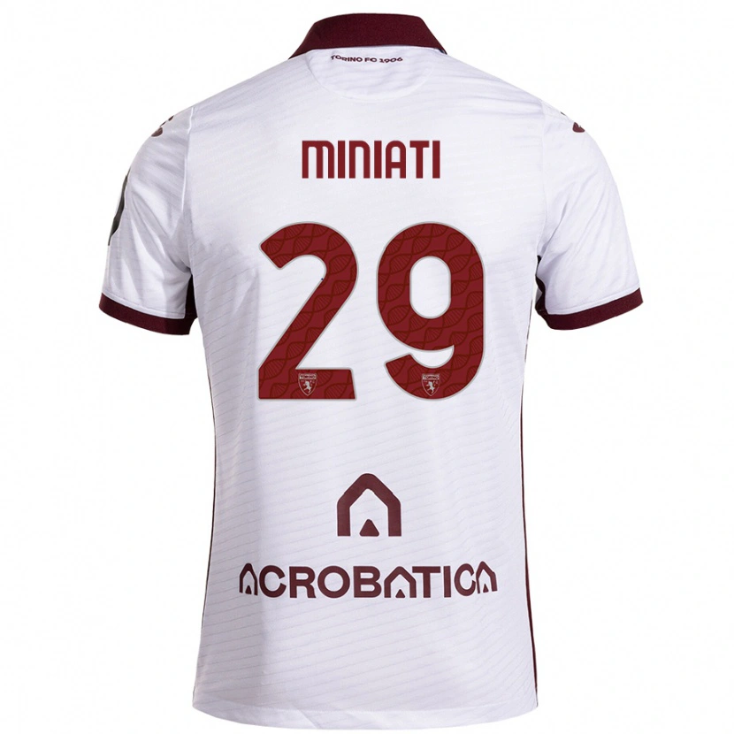 Danxen Niño Camiseta Elisa Miniati #29 Blanco Granate 2ª Equipación 2024/25 La Camisa México