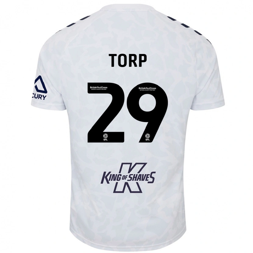 Danxen Niño Camiseta Victor Torp #29 Blanco 2ª Equipación 2024/25 La Camisa México