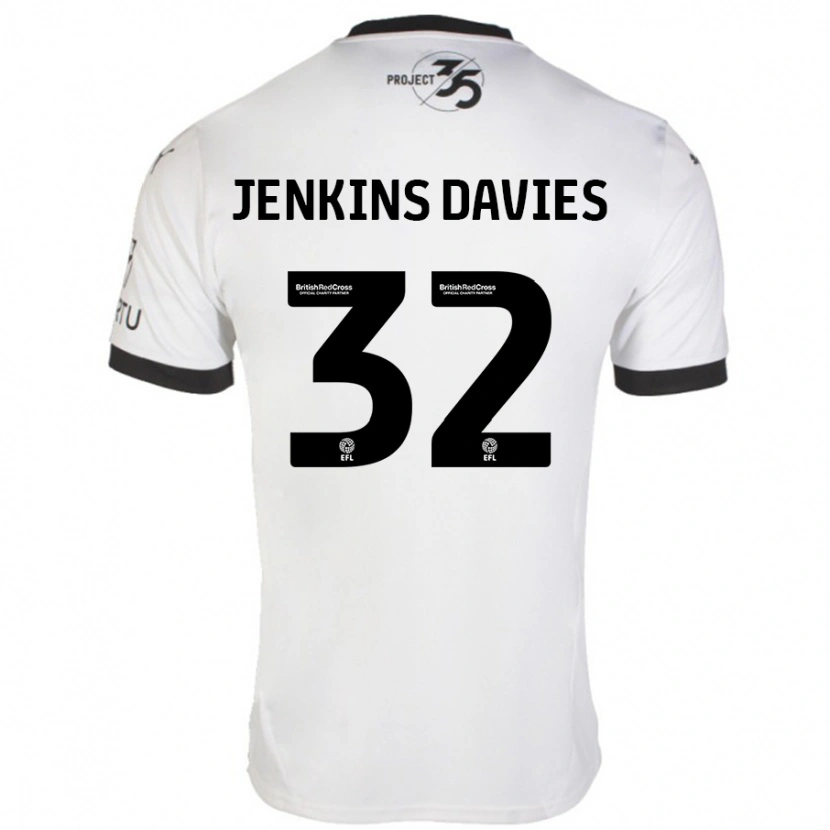Danxen Niño Camiseta Will Jenkins-Davies #32 Blanco Negro 2ª Equipación 2024/25 La Camisa México