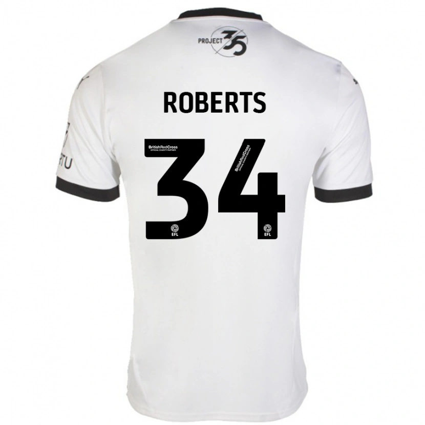 Danxen Niño Camiseta Caleb Roberts #34 Blanco Negro 2ª Equipación 2024/25 La Camisa México