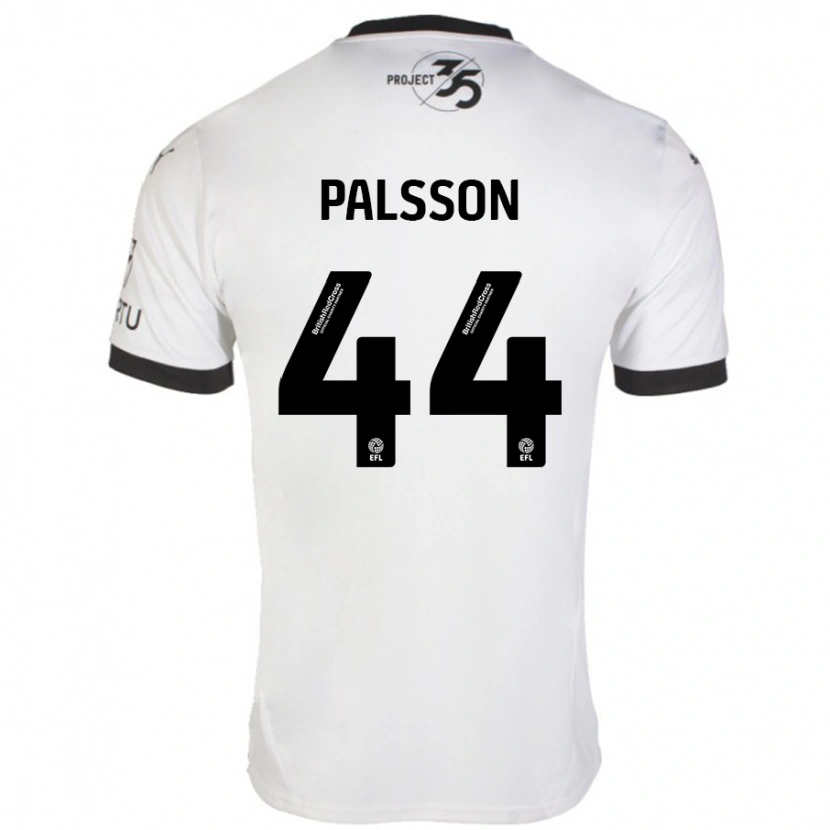Danxen Niño Camiseta Victor Pálsson #44 Blanco Negro 2ª Equipación 2024/25 La Camisa México