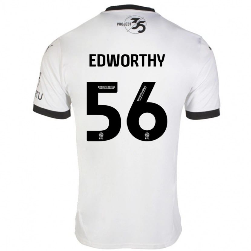 Danxen Niño Camiseta Kieran Edworthy #56 Blanco Negro 2ª Equipación 2024/25 La Camisa México