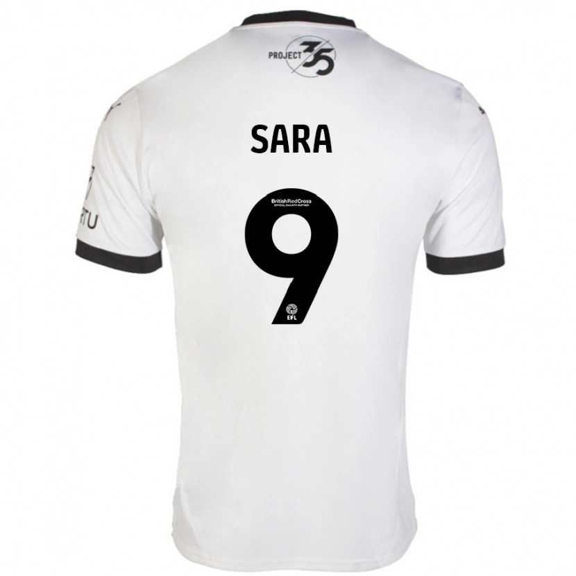 Danxen Niño Camiseta Ellie Sara #9 Blanco Negro 2ª Equipación 2024/25 La Camisa México