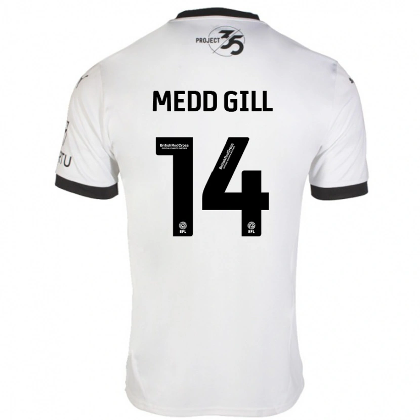 Danxen Niño Camiseta Tamsin Medd-Gill #14 Blanco Negro 2ª Equipación 2024/25 La Camisa México