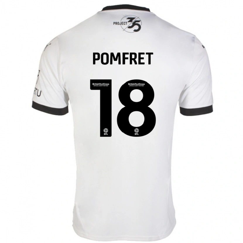 Danxen Niño Camiseta Taya Pomfret #18 Blanco Negro 2ª Equipación 2024/25 La Camisa México