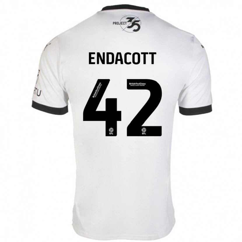 Danxen Niño Camiseta Jack Endacott #42 Blanco Negro 2ª Equipación 2024/25 La Camisa México