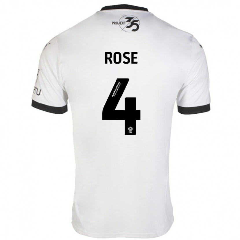 Danxen Niño Camiseta Jemma Rose #4 Blanco Negro 2ª Equipación 2024/25 La Camisa México