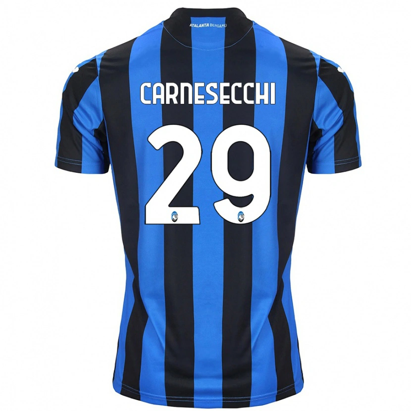 Danxen Hombre Camiseta Marco Carnesecchi #29 Azul Negro 1ª Equipación 2024/25 La Camisa México