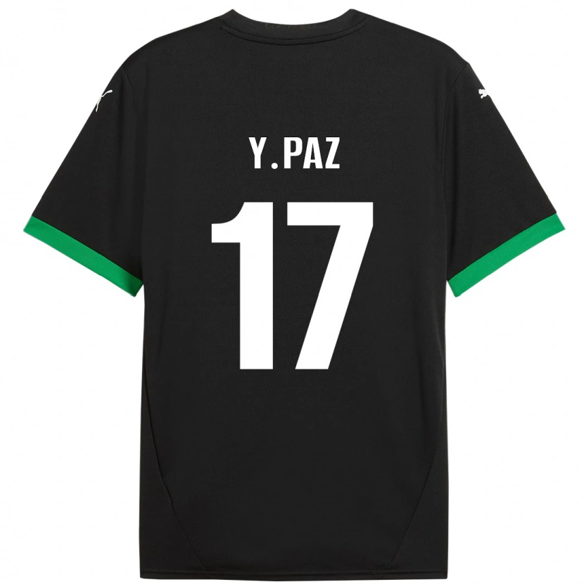 Danxen Hombre Camiseta Yeferson Paz #17 Negro Verde Oscuro 1ª Equipación 2024/25 La Camisa México