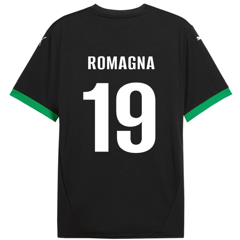 Danxen Hombre Camiseta Filippo Romagna #19 Negro Verde Oscuro 1ª Equipación 2024/25 La Camisa México