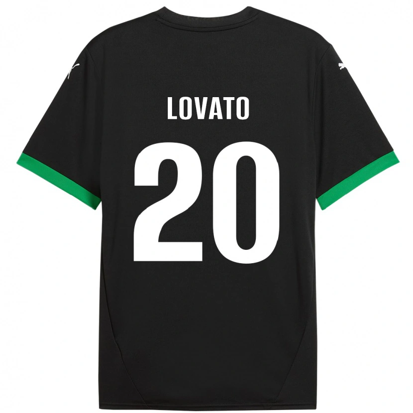 Danxen Hombre Camiseta Matteo Lovato #20 Negro Verde Oscuro 1ª Equipación 2024/25 La Camisa México