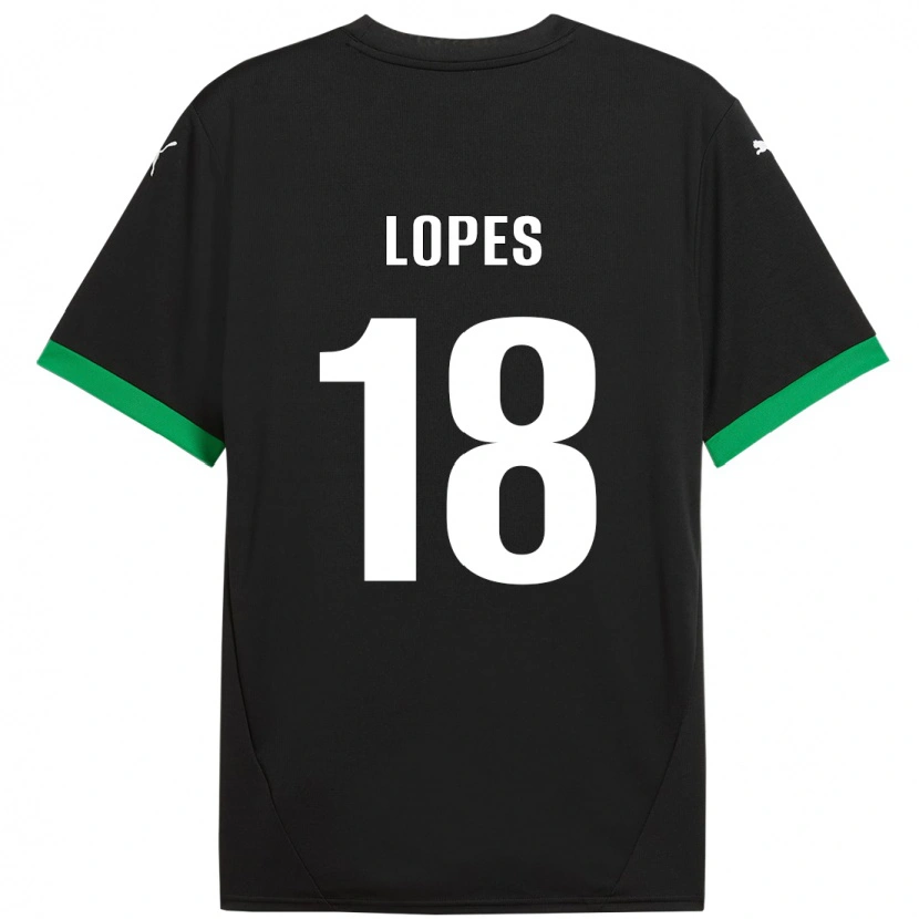 Danxen Hombre Camiseta Emerick Lopes #18 Negro Verde Oscuro 1ª Equipación 2024/25 La Camisa México