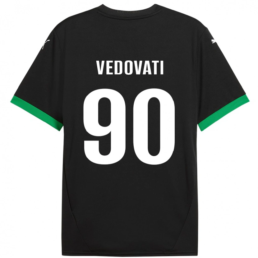 Danxen Hombre Camiseta Gabriele Vedovati #90 Negro Verde Oscuro 1ª Equipación 2024/25 La Camisa México