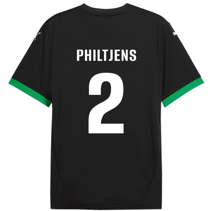 Danxen Hombre Camiseta Davina Philtjens #2 Negro Verde Oscuro 1ª Equipación 2024/25 La Camisa México