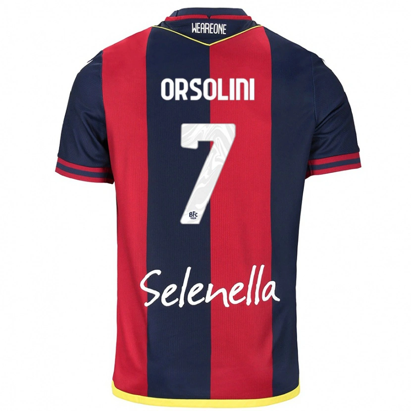 Danxen Hombre Camiseta Riccardo Orsolini #7 Rojo Azul Real 1ª Equipación 2024/25 La Camisa México