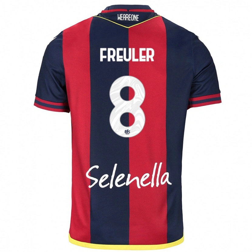 Danxen Hombre Camiseta Remo Freuler #8 Rojo Azul Real 1ª Equipación 2024/25 La Camisa México