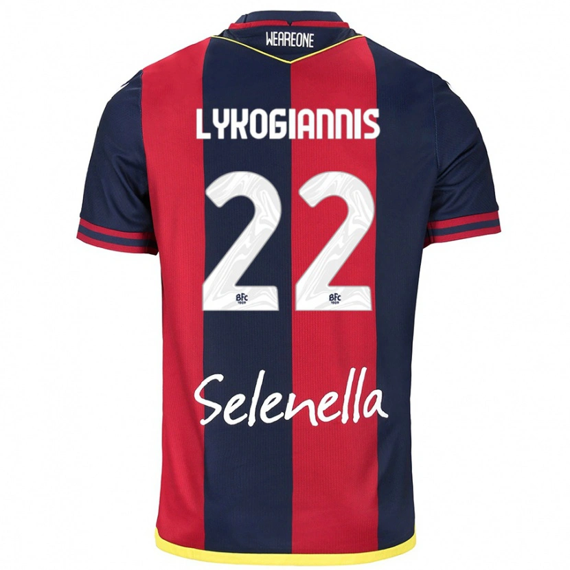 Danxen Hombre Camiseta Charalampos Lykogiannis #22 Rojo Azul Real 1ª Equipación 2024/25 La Camisa México