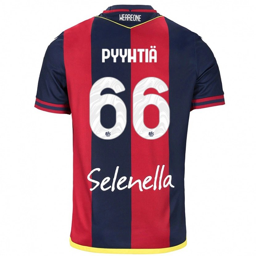 Danxen Hombre Camiseta Niklas Pyyhtiä #66 Rojo Azul Real 1ª Equipación 2024/25 La Camisa México