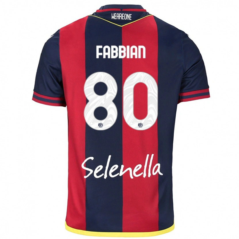 Danxen Hombre Camiseta Giovanni Fabbian #80 Rojo Azul Real 1ª Equipación 2024/25 La Camisa México