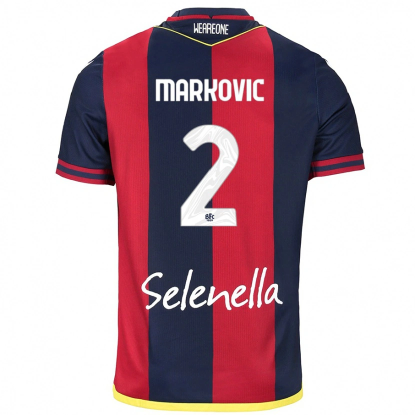 Danxen Hombre Camiseta Petar Markovic #2 Rojo Azul Real 1ª Equipación 2024/25 La Camisa México