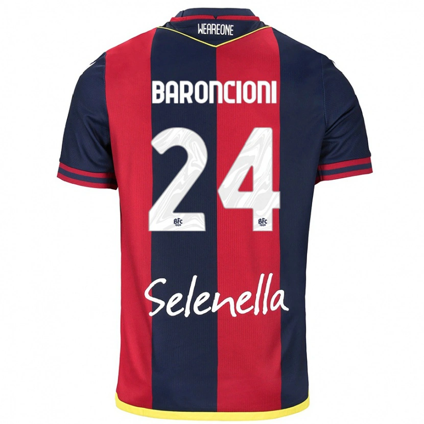 Danxen Hombre Camiseta Davide Baroncioni #24 Rojo Azul Real 1ª Equipación 2024/25 La Camisa México