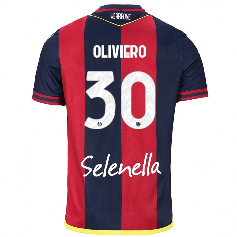 Danxen Hombre Camiseta Andrea Oliviero #30 Rojo Azul Real 1ª Equipación 2024/25 La Camisa México
