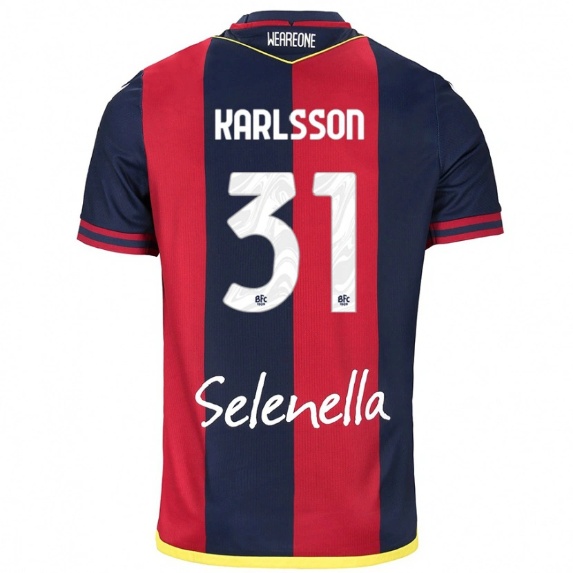 Danxen Hombre Camiseta Kazper Karlsson #31 Rojo Azul Real 1ª Equipación 2024/25 La Camisa México